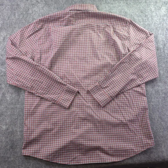 LL Bean Shirt Large Red Check Long Sleeve Button Down Cotton Pocket - Picture 6 of 7